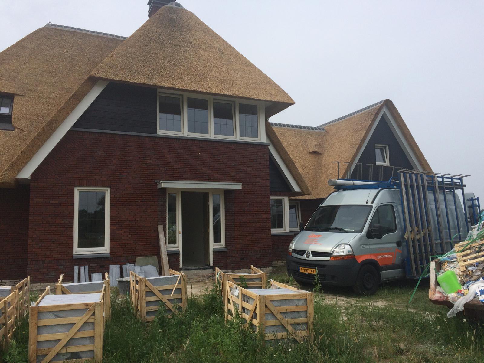 Nieuwbouwwoning HR++ glas met lood en wienersprossen in Enter