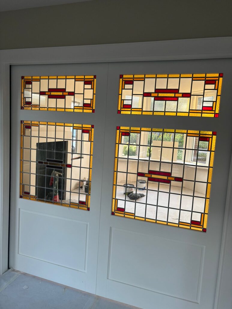 Glas-in-lood in en-suite deuren